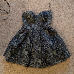 Seductions Black and Grey Lace Dress